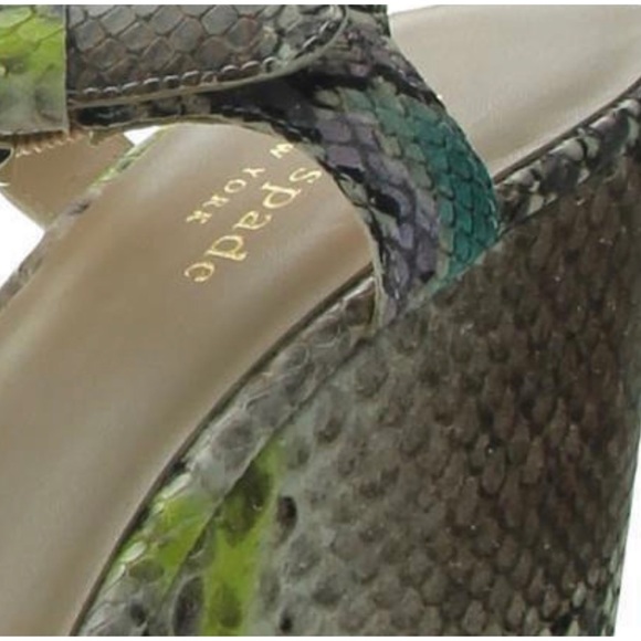 KATE SPADE GRACE LEATHER SNAKE PRINT PLATFORM SANDALS NWT - Picture 6 of 8